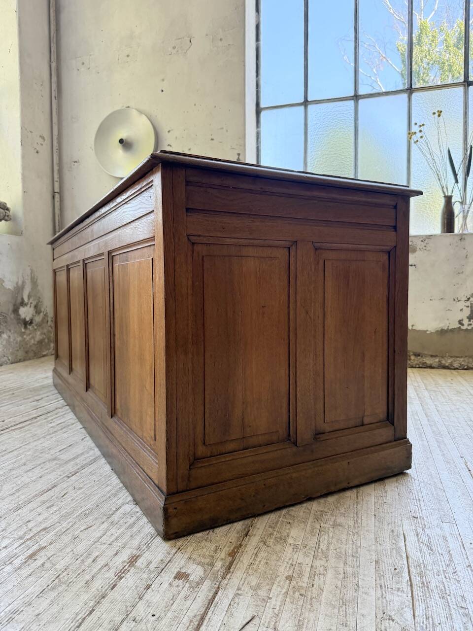 1950s oak office counter