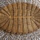 Original vintage rattan mirror, oval shape, 70 cm