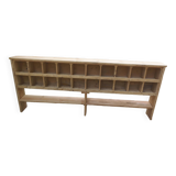 Vintage pitch pine furniture, 20 lockers, 2 mobile shelves.