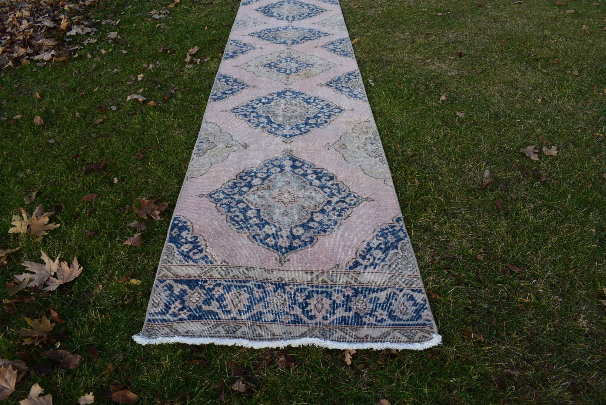 Vintage Turkish hallway rug 86x715 cm