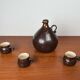 Mid-Century Modern German Studio Pottery Jug with Mugs by Melitta Teubner, 1960s, Set of 4