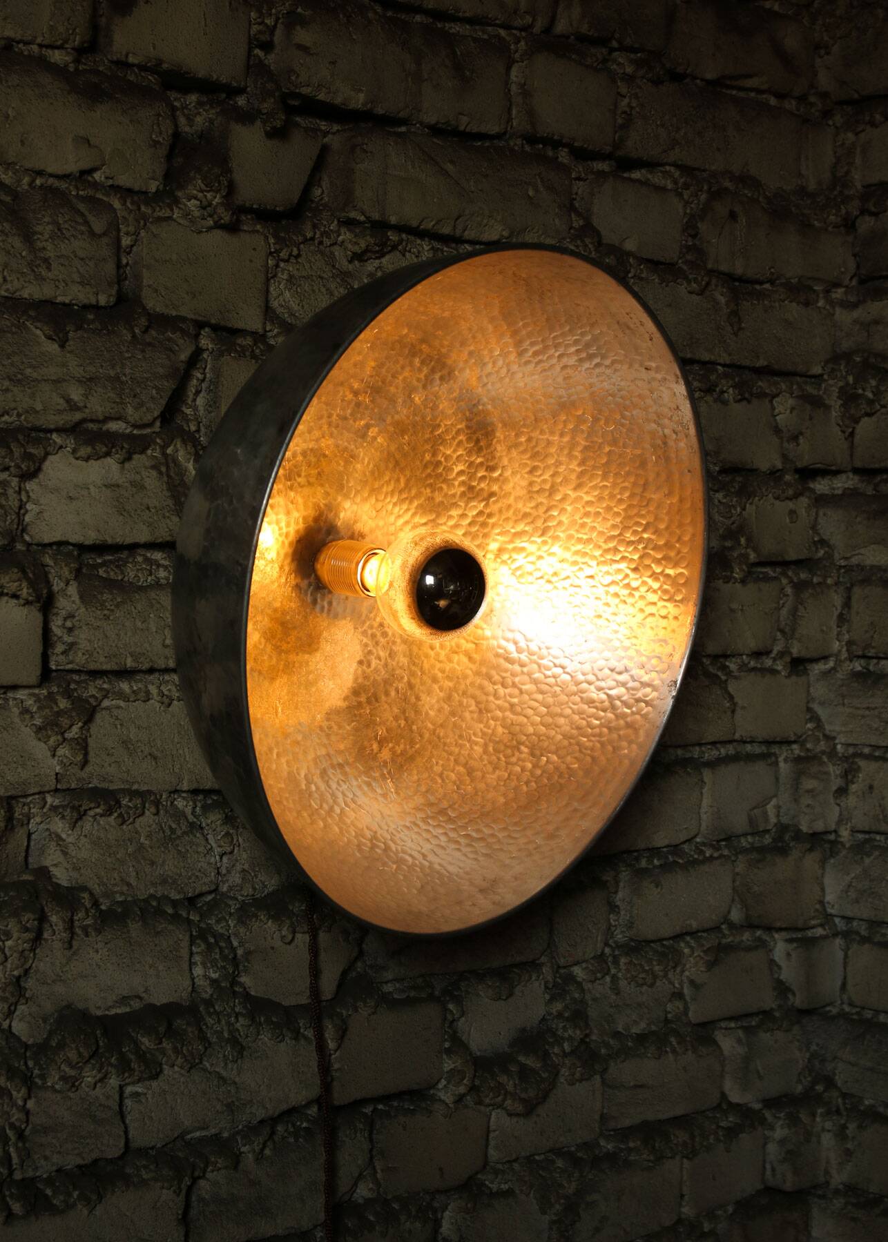 Large Vintage Aluminum Wall Lamp, 70s