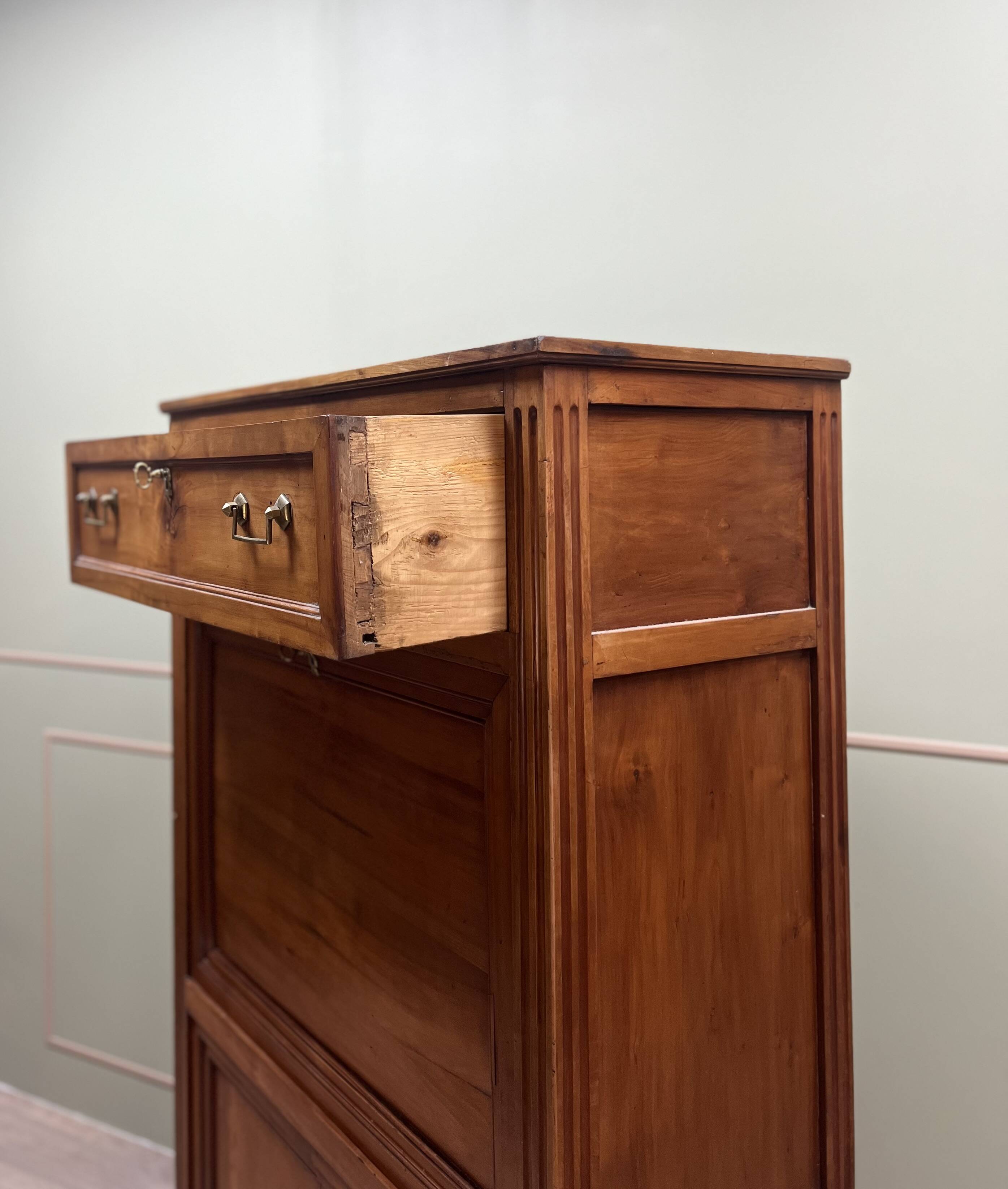 Secretary In Natural Wood Louis XVI XVIII Eme Century