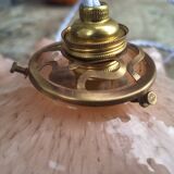 Opaline Pleated Suspension Clichy Rose complete with wire and Ceiling Light