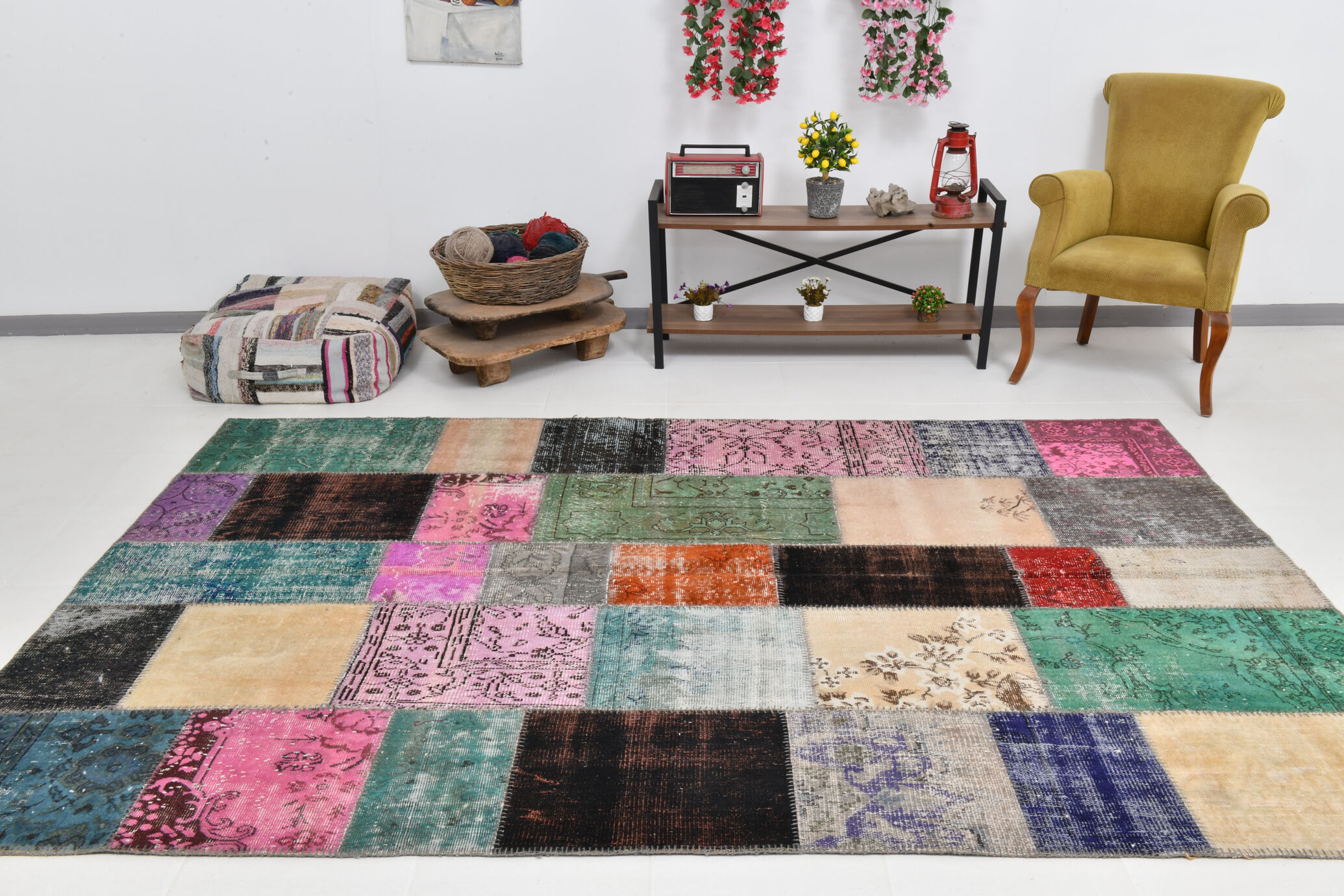 Distressed multicolor turkish rug 299x209 cm