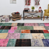 Tapis turc multicolore en détresse 299x209 cm