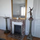 Pair of 19th century green marble columns