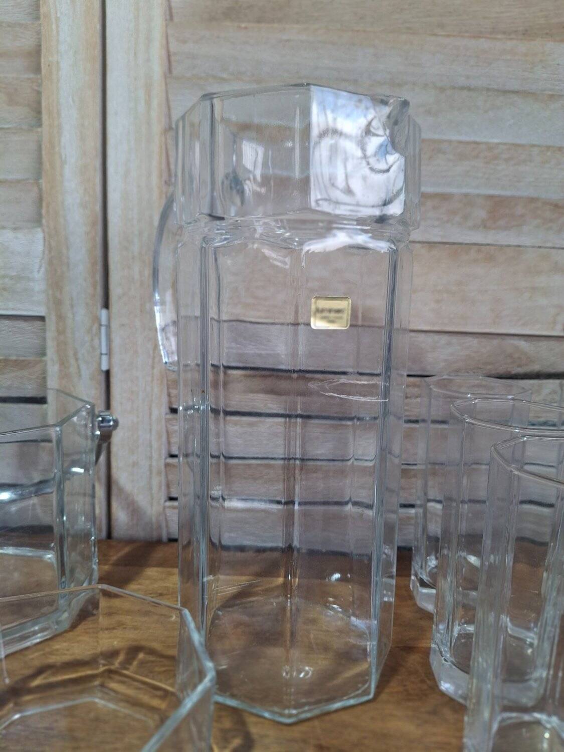 Service à boisson Luminarc années 70 design octogonal NEUF en boîtes