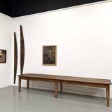 XXL farmhouse table 4 metres in solid pine - 6 legs - 1950s