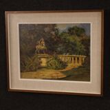 Italian landscape painting in Impressionist style from 20th century