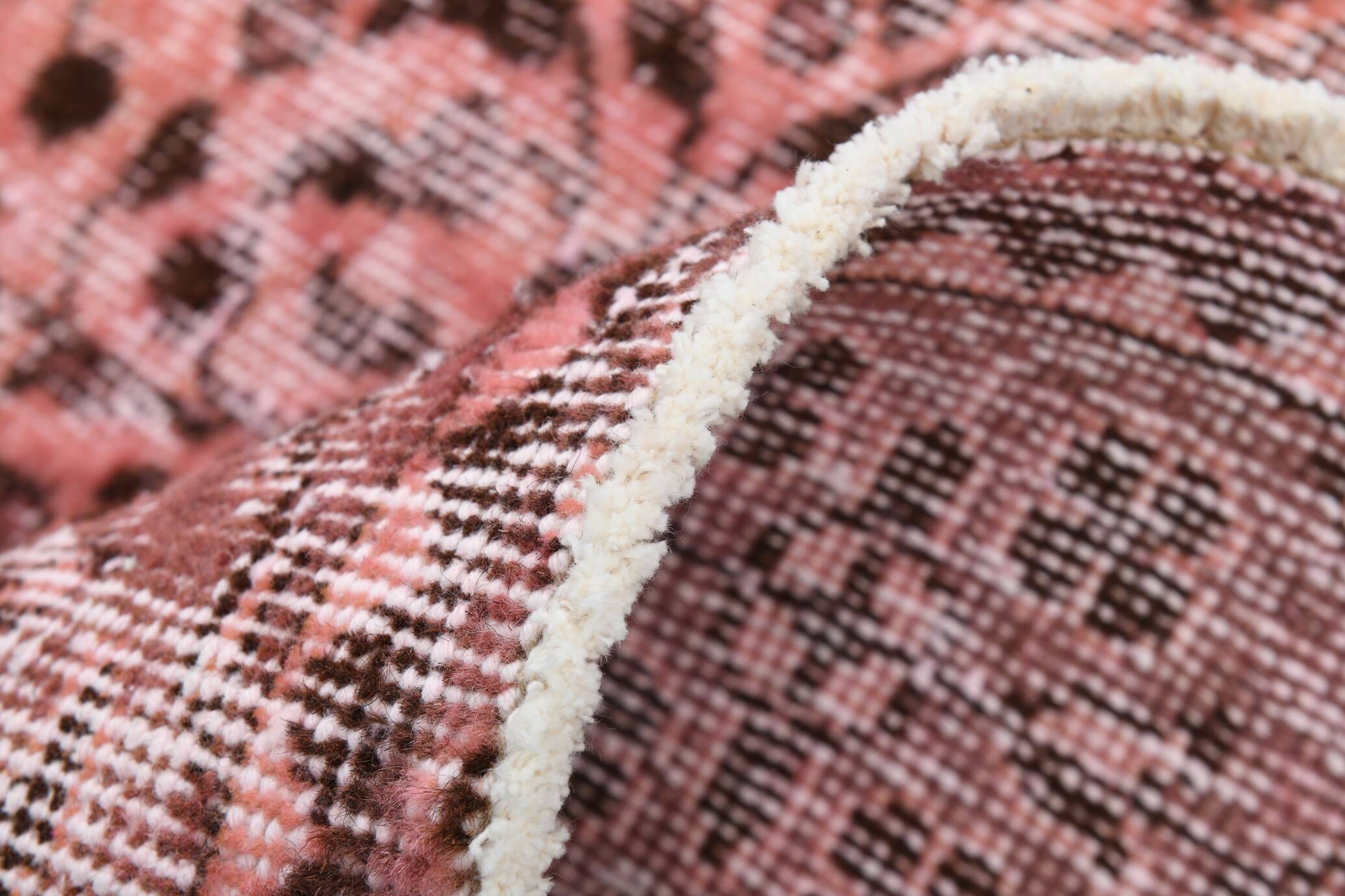 Vintage Pink & Brown Bordered Style Rug, 203x299Cm