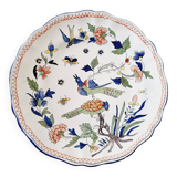 Antique 19th century earthenware plate hand painted with unknown signature