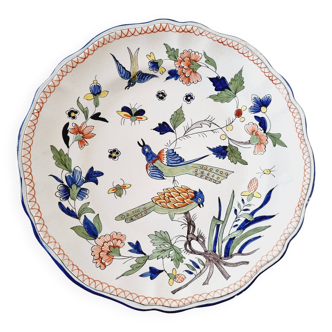Antique 19th century earthenware plate hand painted with unknown signature