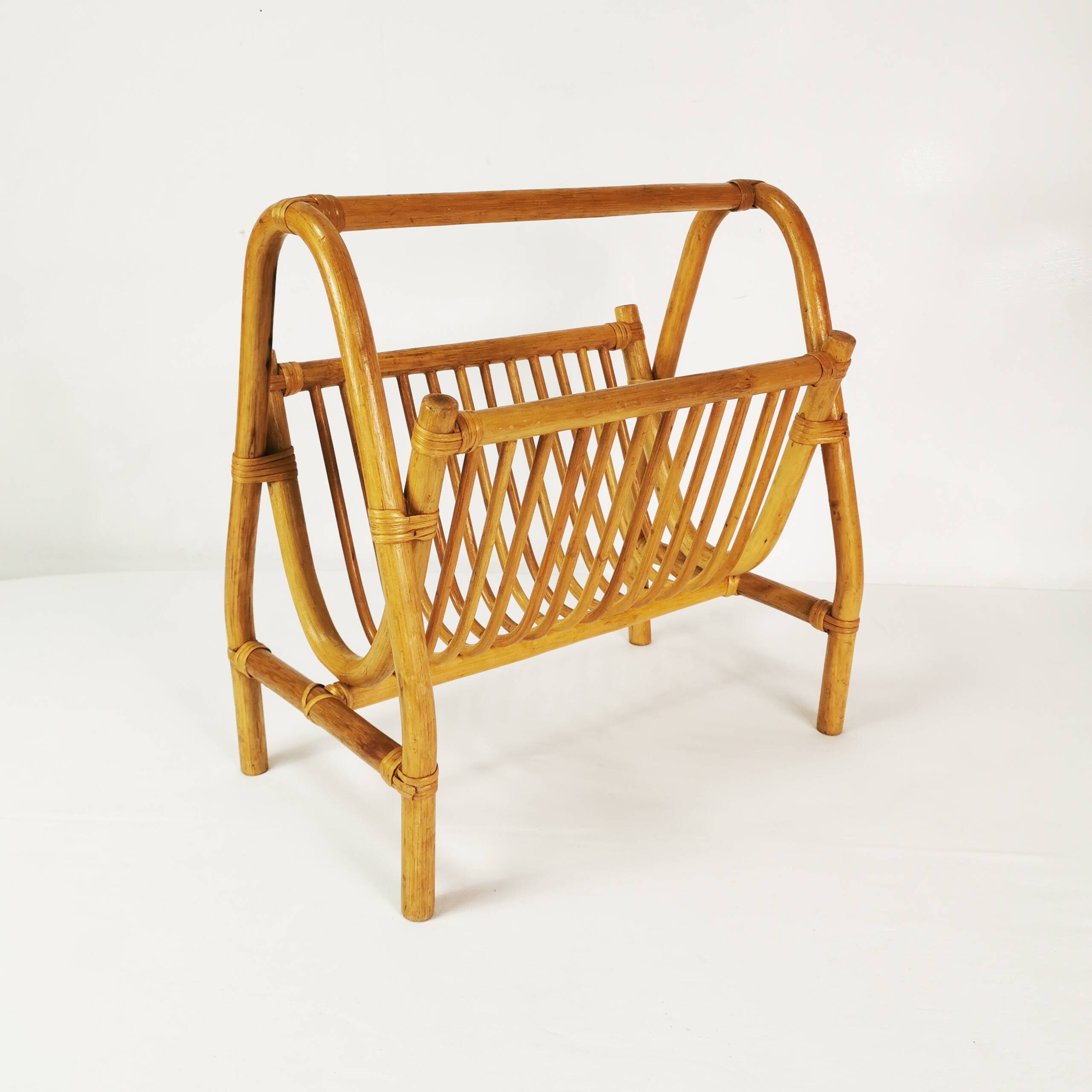 Mid Century Bamboo Newspaper Holder, Germany, 1960s