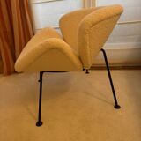 Fauteuil Pierre Paulin / Orange Slice / piètement noir / tissu Bisson Bruneel