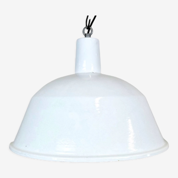 Industrial White Enamel Pendant Lamp from EMAX, 1960s