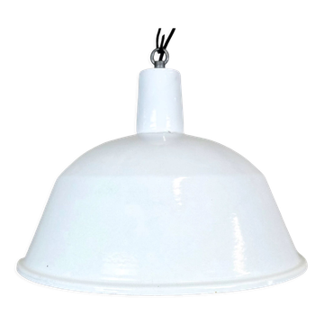 Industrial White Enamel Pendant Lamp from EMAX, 1960s