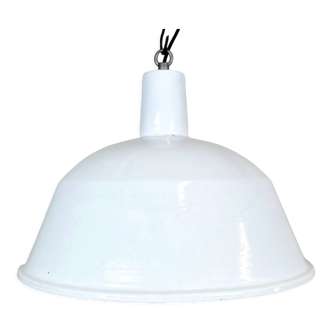 Industrial White Enamel Pendant Lamp from EMAX, 1960s