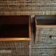 High wood and rattan chest of drawers