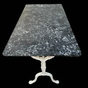 Table bistro Parisenne en fonte et marbre gris 1900