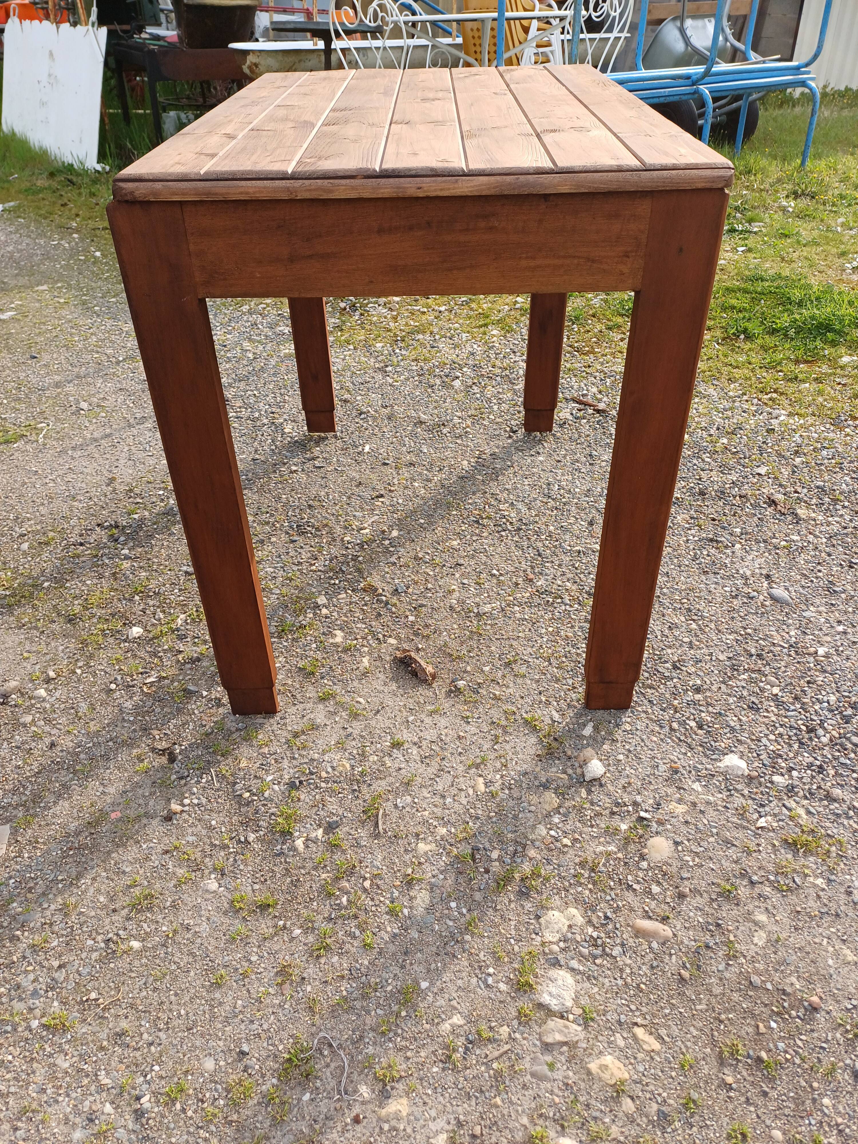 Art deco mahogany and pine table
