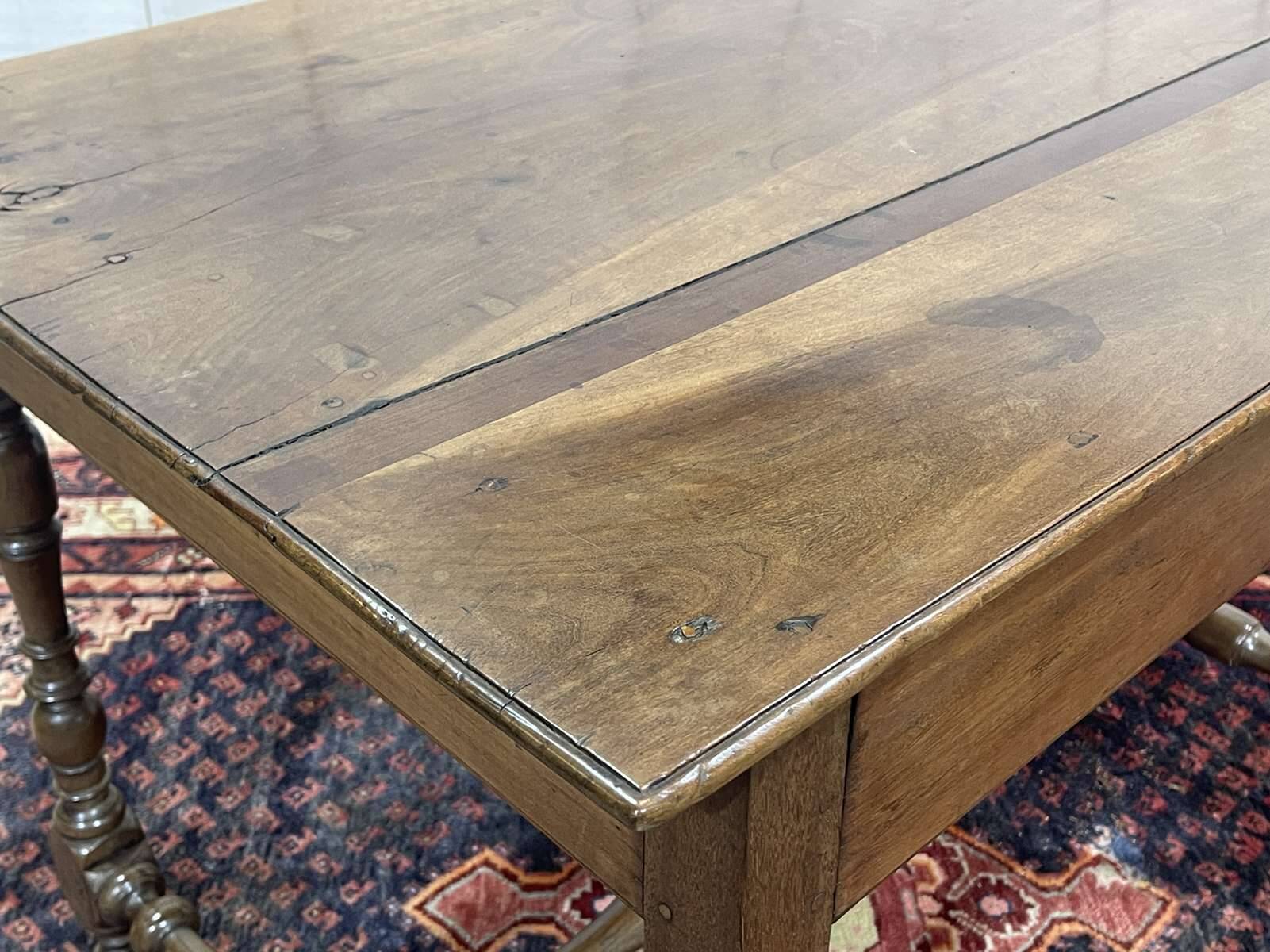 19th-century desk in walnut and oak