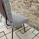 Banc, banquette vintage en tissu et métal style Knoll