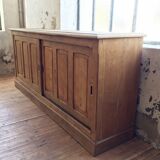 Enfilade meuble de métier chêne coulissant XL