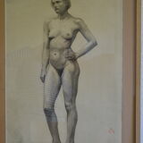 Charcoal drawing academician circa 1900