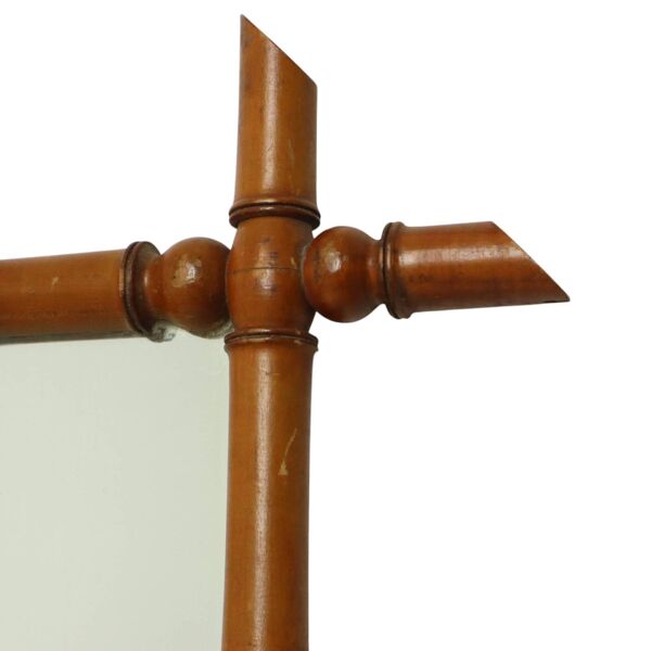 Miroir en bois ancien en faux bambou
