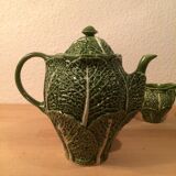 Ceramic cabbage tea set 4 cups teapot milk pot