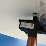 Lampe aluminor noir métallique et bois forme champignon