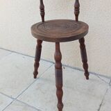 Vintage wooden stool charles dudouyt style