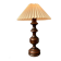 Vintage wooden table lamp with pleated shade