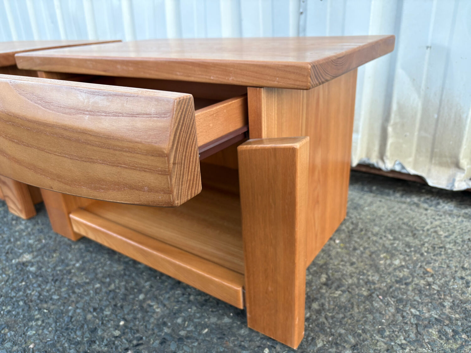 Pair of vintage wooden bedside tables – 1970s/80s