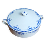 Plat de service soupière Art déco faïence St Amand