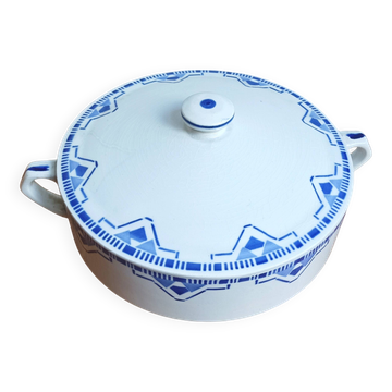 Art Deco earthenware soup tureen serving dish St Amand