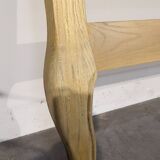 Shabby chic double bed in oak and linen 160 x 200