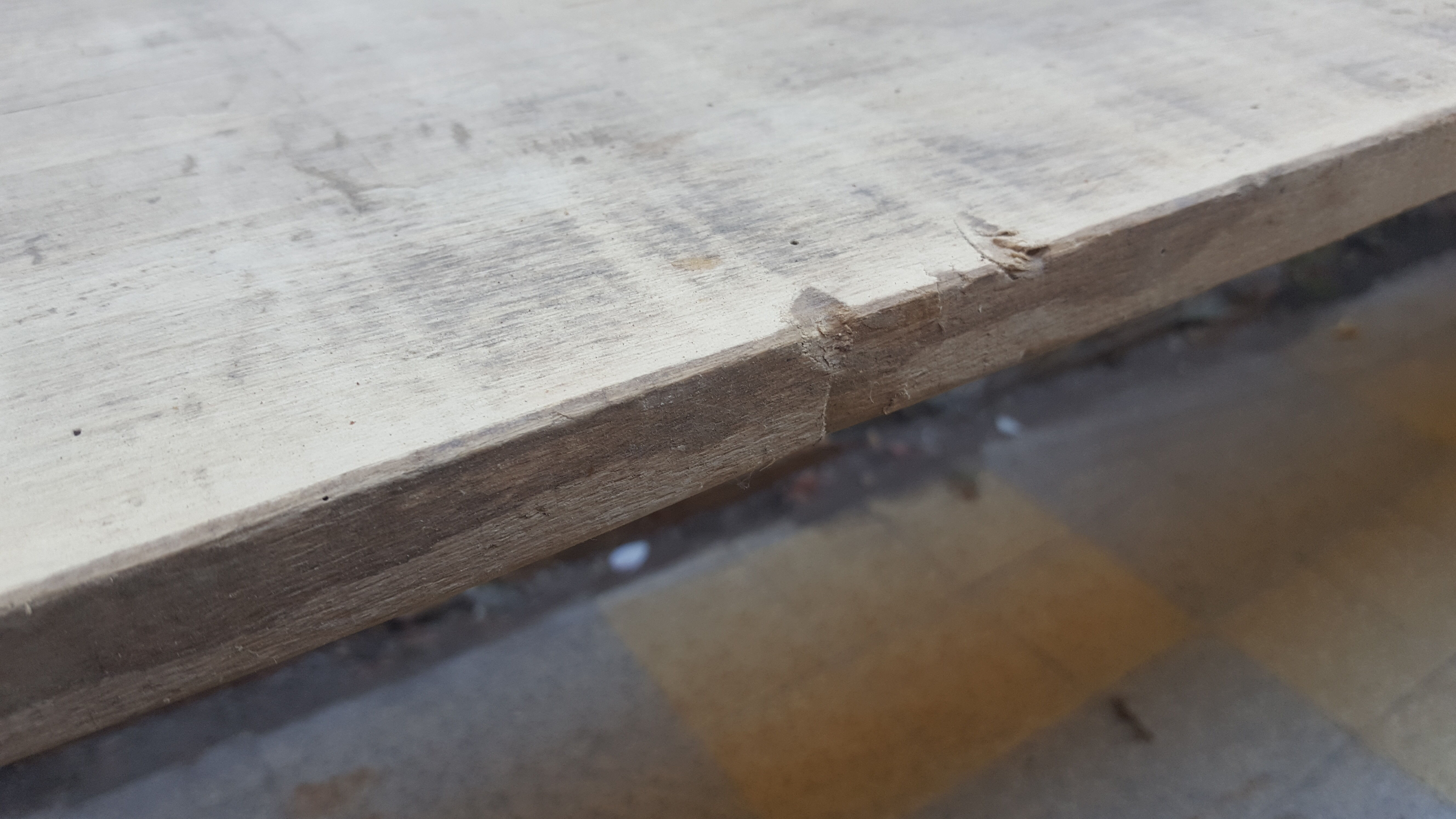 Raw light wood bench