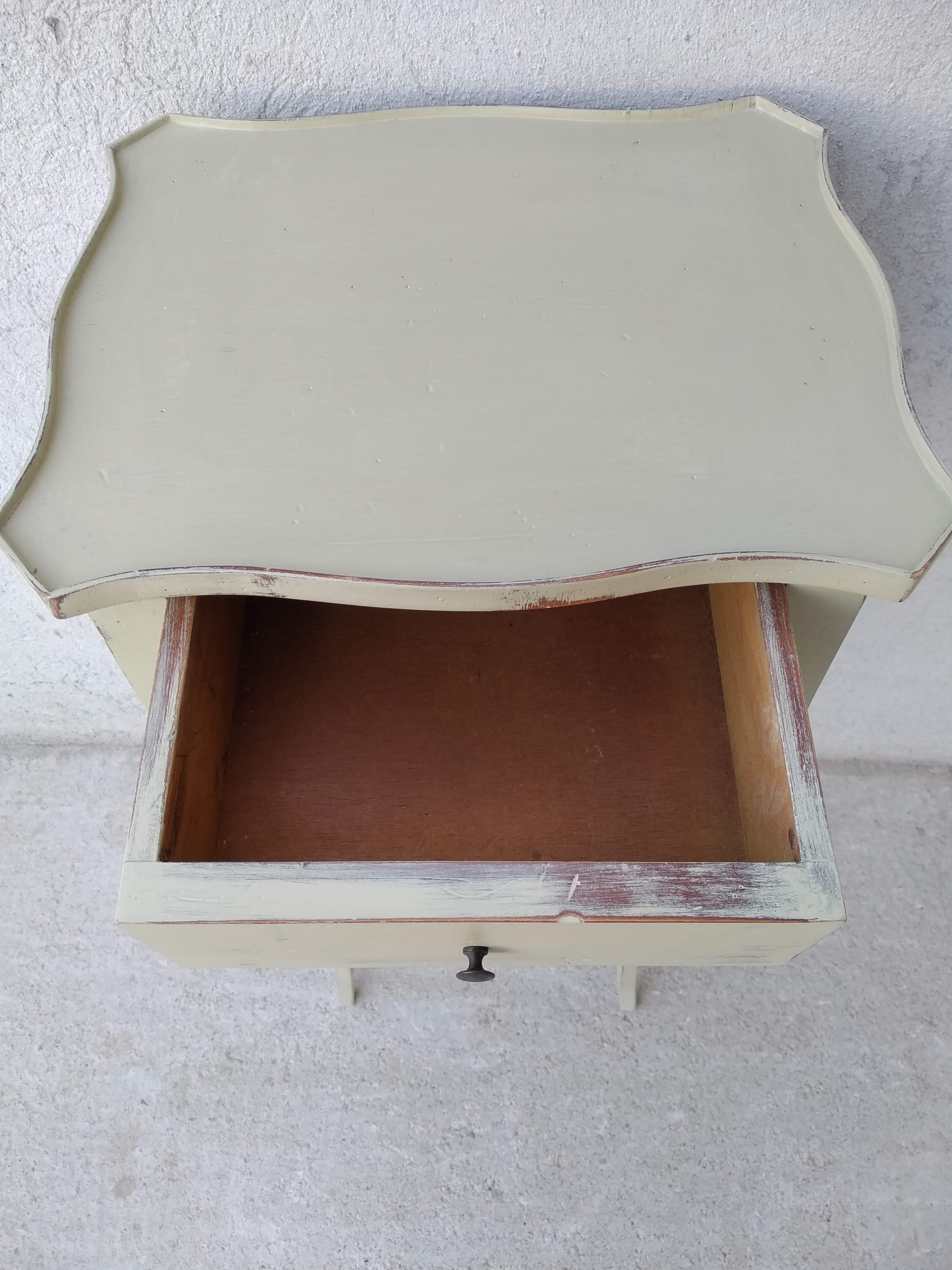 Side table or bedside patinated Louis XV style patinated