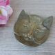 Vintage brass cat ashtray