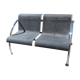 Painted and chromed steel bench seat, circa 1980