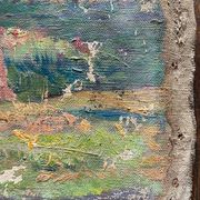 Hst painting "countryside landscape at the river" by pierre bonnerot (1891-1981)