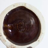 Vintage brown glazed stoneware bottle / decanter