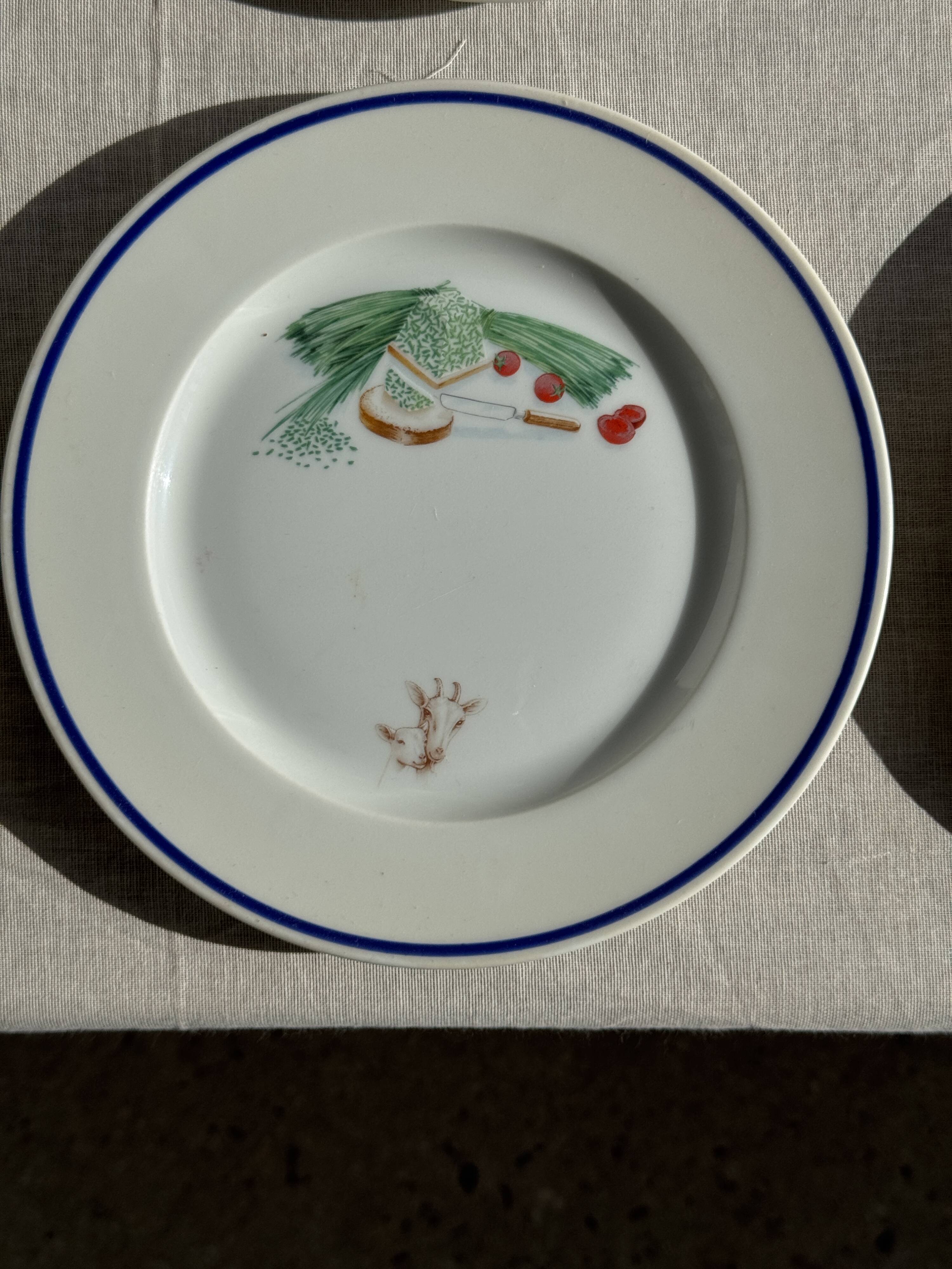 Set of 12 cheese plates France Chavroux 1990s D 21.5