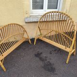 Rattan basket bed & bedside