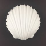 Large Minimalist Opaline Glass Shell-Shaped Wall Light from Limburg, Germany, 1970s