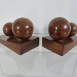 Pair of art deco walnut bookends, 1930s-40s