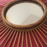 Miroir rotin bambou vintage années 60