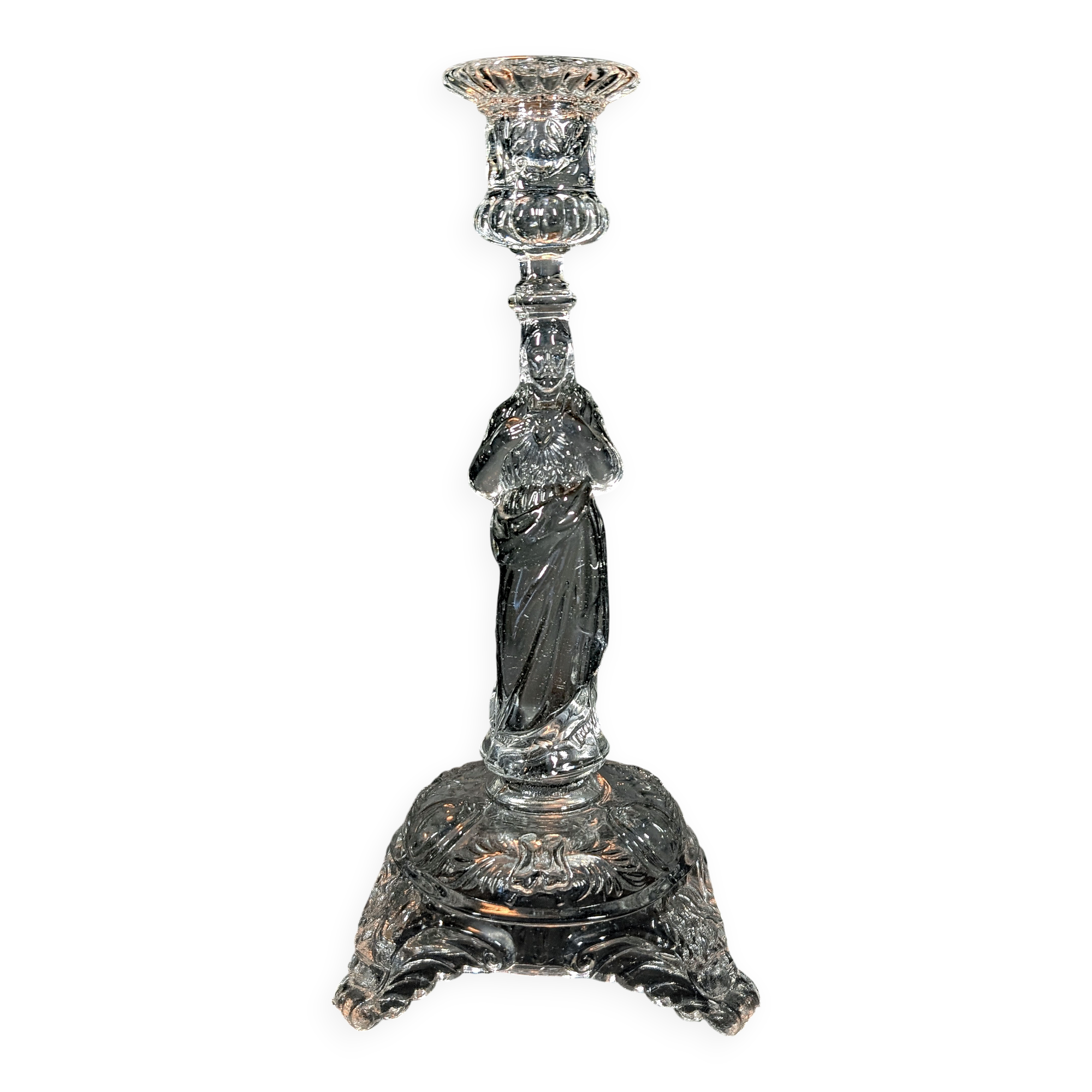 Crystal candlestick Christ "Sacred Heart"